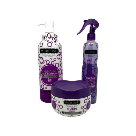 Morfose - Haarpflege-Set groß - Keratin - (Shampoo + Conditioner + Haarmaske) - Haarpflege bei hairOne